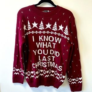 Boohoo • “I Know What I Did Last Christmas” Sweater • Sz M